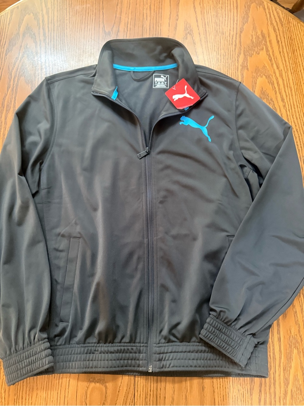 Puma Dark Gray Jacket with Blue Puma Logo